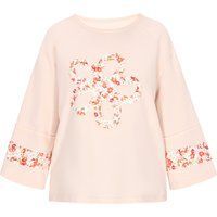 Sweatshirt mit floraler Applikation Baumwollmischung
