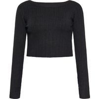 Geripptes, kurzes Langarmshirt