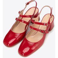 Rote Mary Jane Pumps aus Lackleder