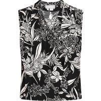 Ärmellose Bluse mit Blumendruck und V-Ausschnitt