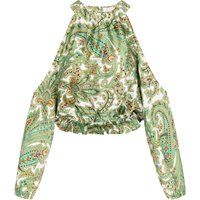 Bluse mit Paisley-Muster und Rüschenkragen