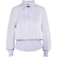 Elegante Satin Bluse mit Rüschenkragen