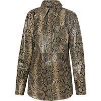 Faina Lederhemd Damen beige schlange