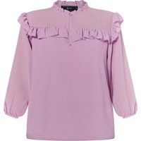 Bluse mit Rüschenkragen und transparentem Einsatz