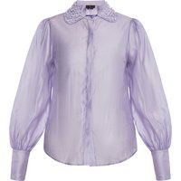 Chiffonbluse mit Perlenkragen und Puffärmeln