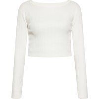 Geripptes Crop-Langarmshirt