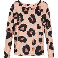 Langärmlige Bluse mit Leopardenmuster