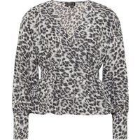 Bluse mit Leopardenmuster und langen Ärmeln
