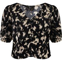 Faina Drapiertes Blusenshirt Damen schwarz/beige