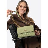 Gesteppte Leder-Umhängetasche mit Kette
