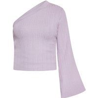 Geripptes One-Shoulder-Top mit Glockenärmel