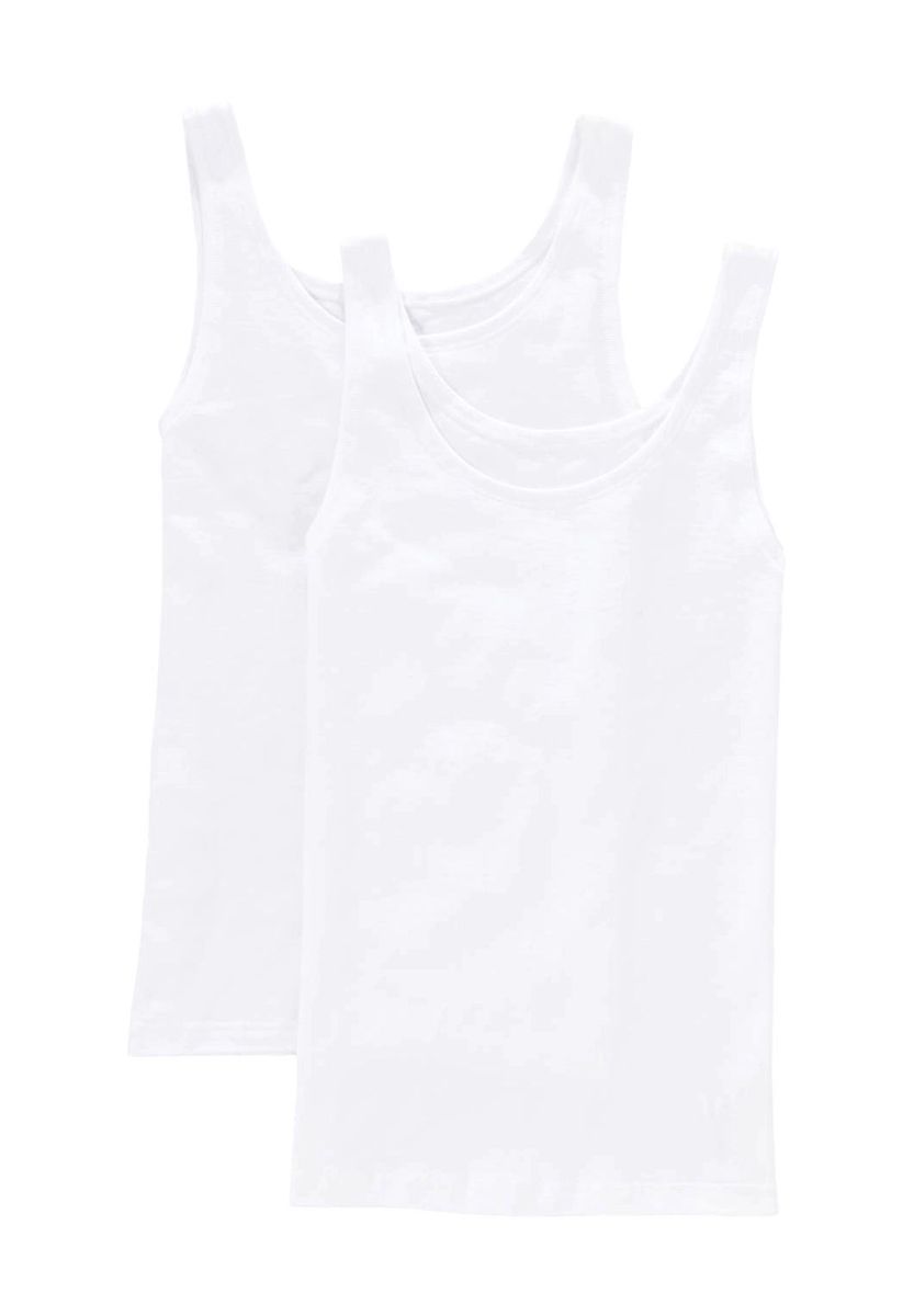 Klassisches weißes Baumwoll-Tanktop-Set