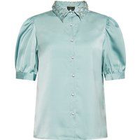 Rüschen Satin Bluse mit Puffärmeln