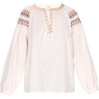 Bestickte Bluse im Bohème-Stil mit Quasten