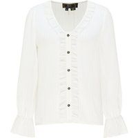 Geblümte Rüschenbluse mit Bindebändern