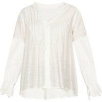 Langärmlige Bluse mit Stickerei und Rüschen
