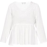 Langärmlige Bluse mit Stickerei und Rüschen