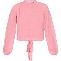 Elegante Bluse mit Bindegürtel und Textur