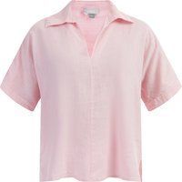 Hellrosa Leinenmischung Bluse