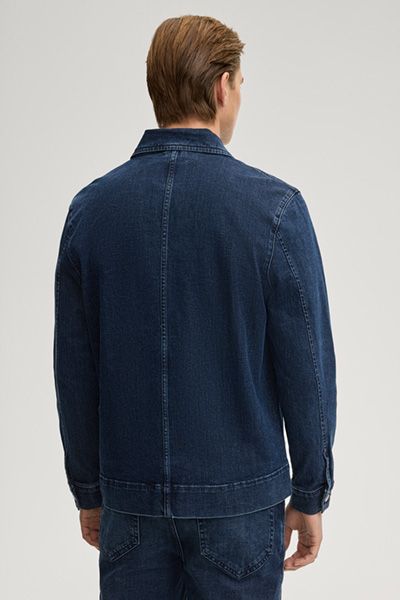 Marc O'Polo Jeans Overshirt Jacke in Navy Stretch Baumwolle