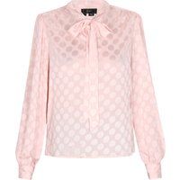Elegante gepunktete Bluse mit Schleife