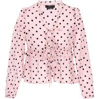 Elegante gepunktete Bluse mit Schleife