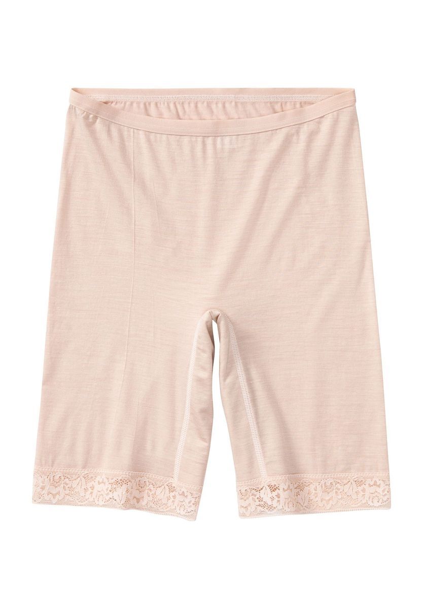 Bequeme Hose mit Wollmischung und Spitzensaum