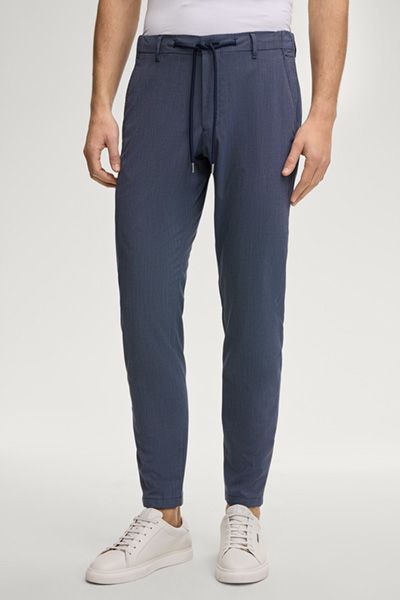 Joop Jeans Maxton Chino Marineblaue Hose Kordelzug Taille Viskosemischung