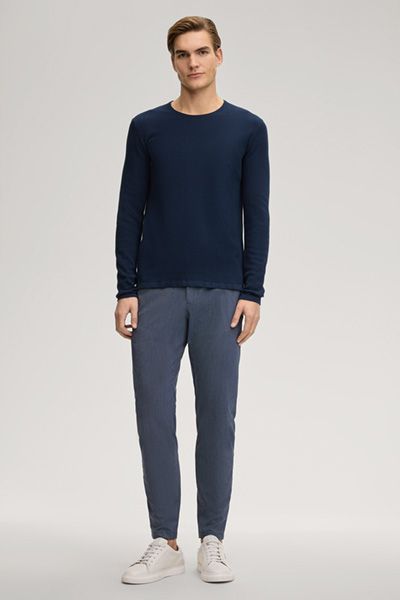 Joop Jeans Maxton Chino Marineblaue Hose Kordelzug Taille Viskosemischung