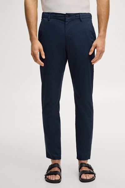 Joop Jeans Maxton Chino Marineblaue Hose Kordelzug Taille Viskosemischung