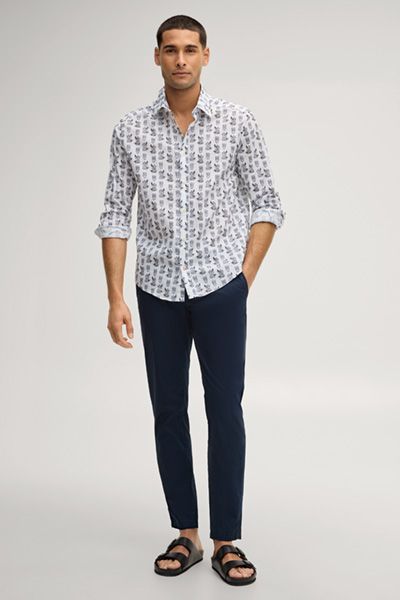 Joop Jeans Maxton Chino Marineblaue Hose Kordelzug Taille Viskosemischung