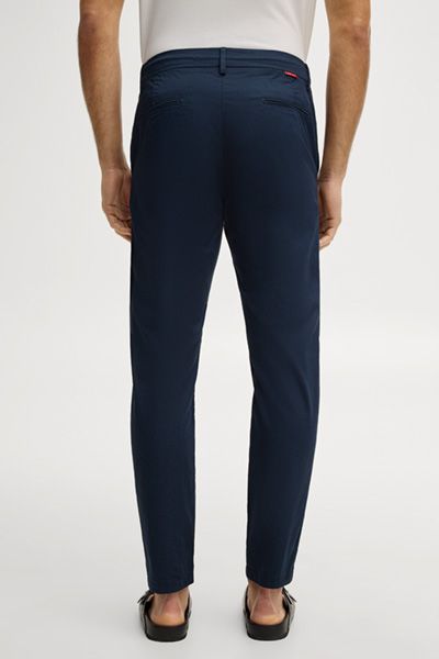 Joop Jeans Maxton Chino Marineblaue Hose Kordelzug Taille Viskosemischung