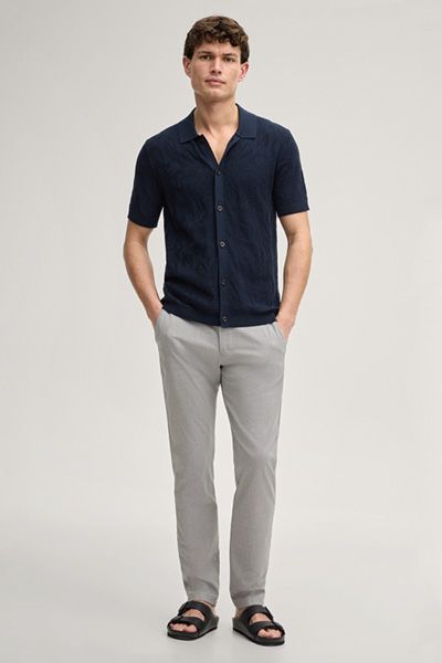 Joop! Jeans Maxton graue Chino-Hose mit Kordelzug Stretch-Viskosemischung