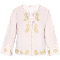 Ethnische Baumwollbluse mit Stickerei