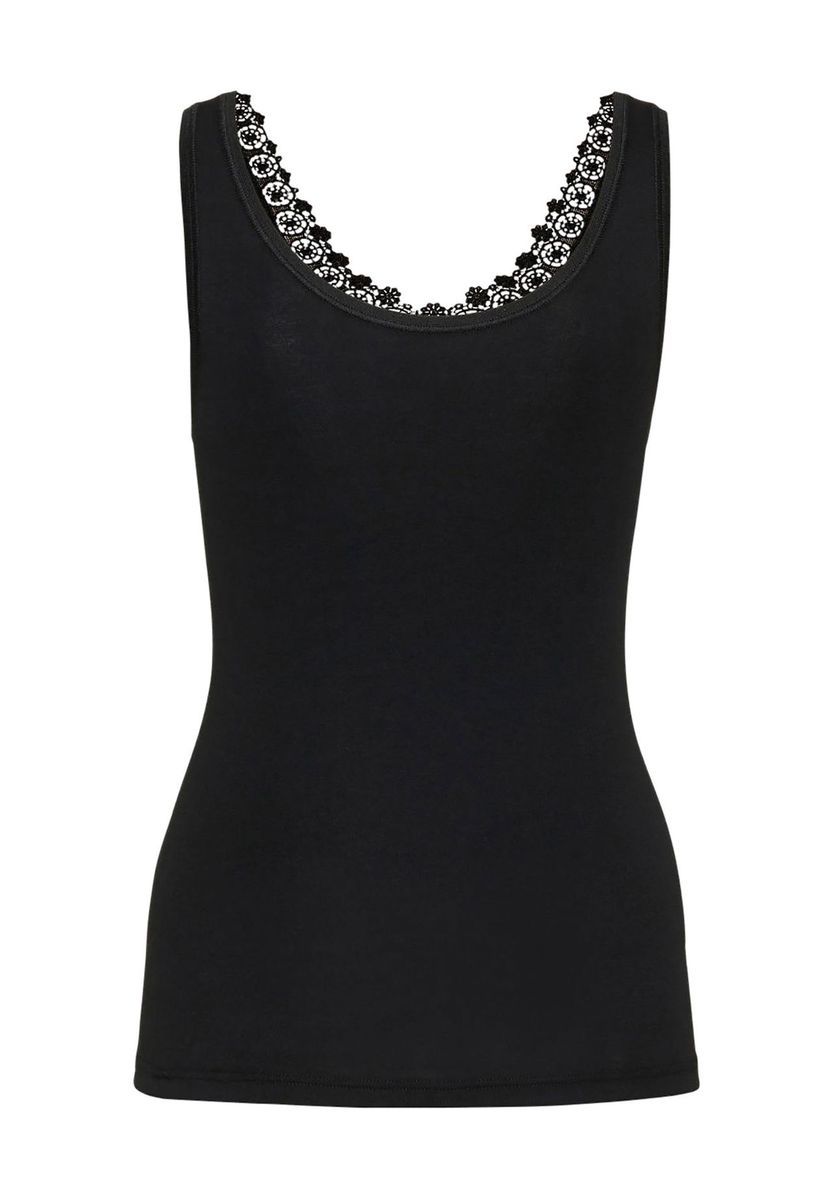 Klassisches Baumwoll-Tanktop mit Spitze