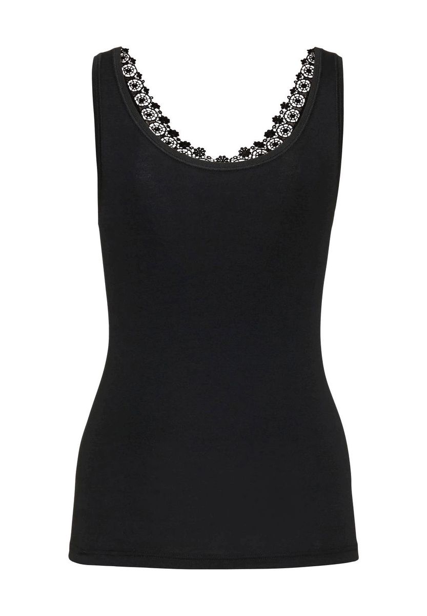 Klassisches Baumwoll-Tanktop mit Spitze