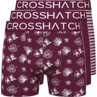 Crosshatch - "Hovland" Boxershorts für Herren (3er-Pack) (Dunkellila)