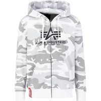 Kapuzenpullover mit Camouflage-Muster und Reißverschluss
