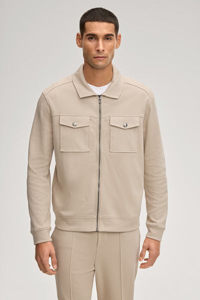 Tailson Sandfarbene Sweatjacke mit Reißverschluss und Taschen