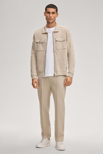 Tailson Sandfarbene Sweatjacke mit Reißverschluss und Taschen