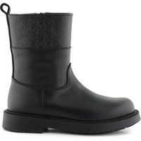 Niedrige Stiefel aus Leder mit Monogrammprägung