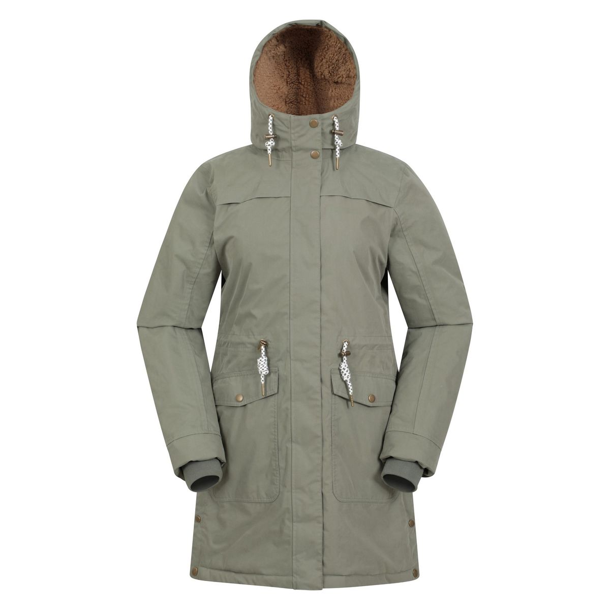 Mountain Warehouse Womens/Ladies Acorn Waterproof Borg Lined Padded Parka (Khaki Grün)