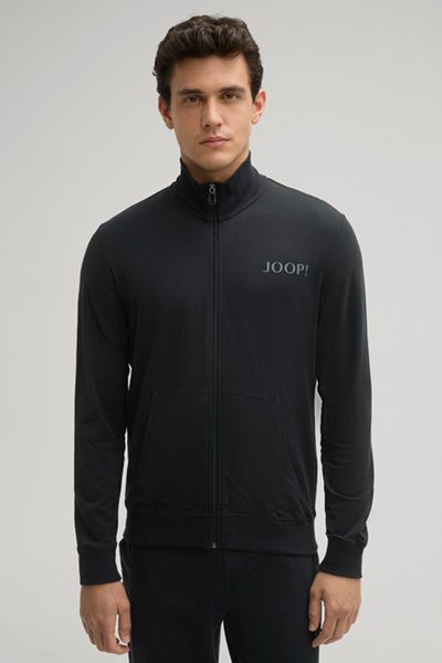 Joop! Herren Sweatjacke mit Reißverschluss aus schwarzem Baumwollmischgewebe