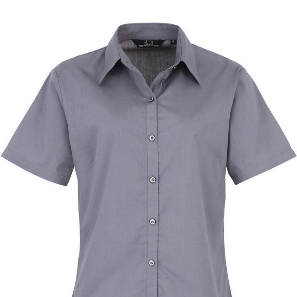 Taillierte Kurzarm-Popeline-Bluse
