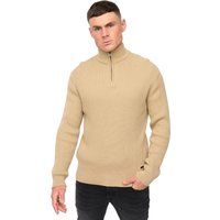 Crosshatch - "Havaline" Pullover mit kurzem Reißverschluss für Herren (Steinfarben)