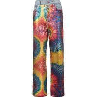 Jeans mit Tie-Dye-Paillettenbesatz