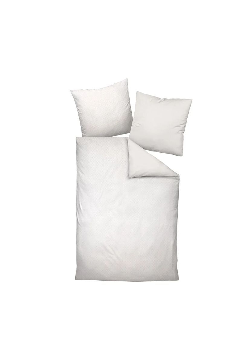 Janine® Bettwäsche 2 teilig - Mako-Soft-Seersucker, Baumwolle, bügelfrei, uni, grau, 135X200