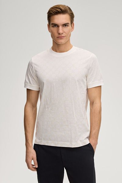 Joop! Cornflower Offwhite T-Shirt Davison Rundhalsausschnitt Baumwolle