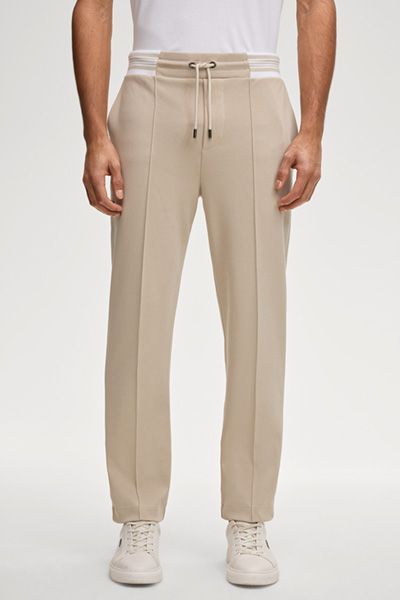 Joggpants Tainan Sand Reine Baumwolle Elastischer Kordelzugbund