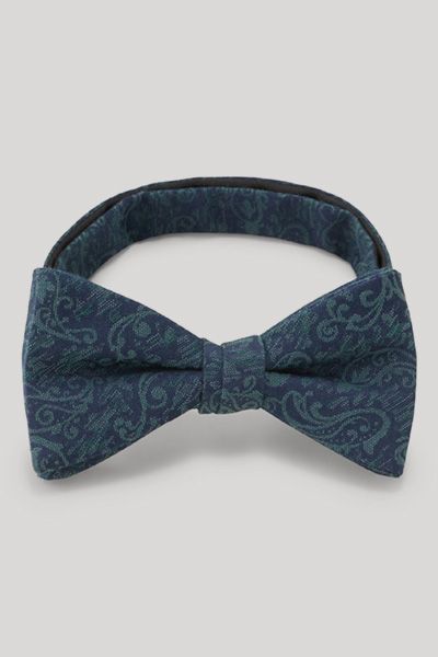 JOOP! Petrolblaue, vorgebundene Schleife aus Baumwollmischung mit Paisleymuster